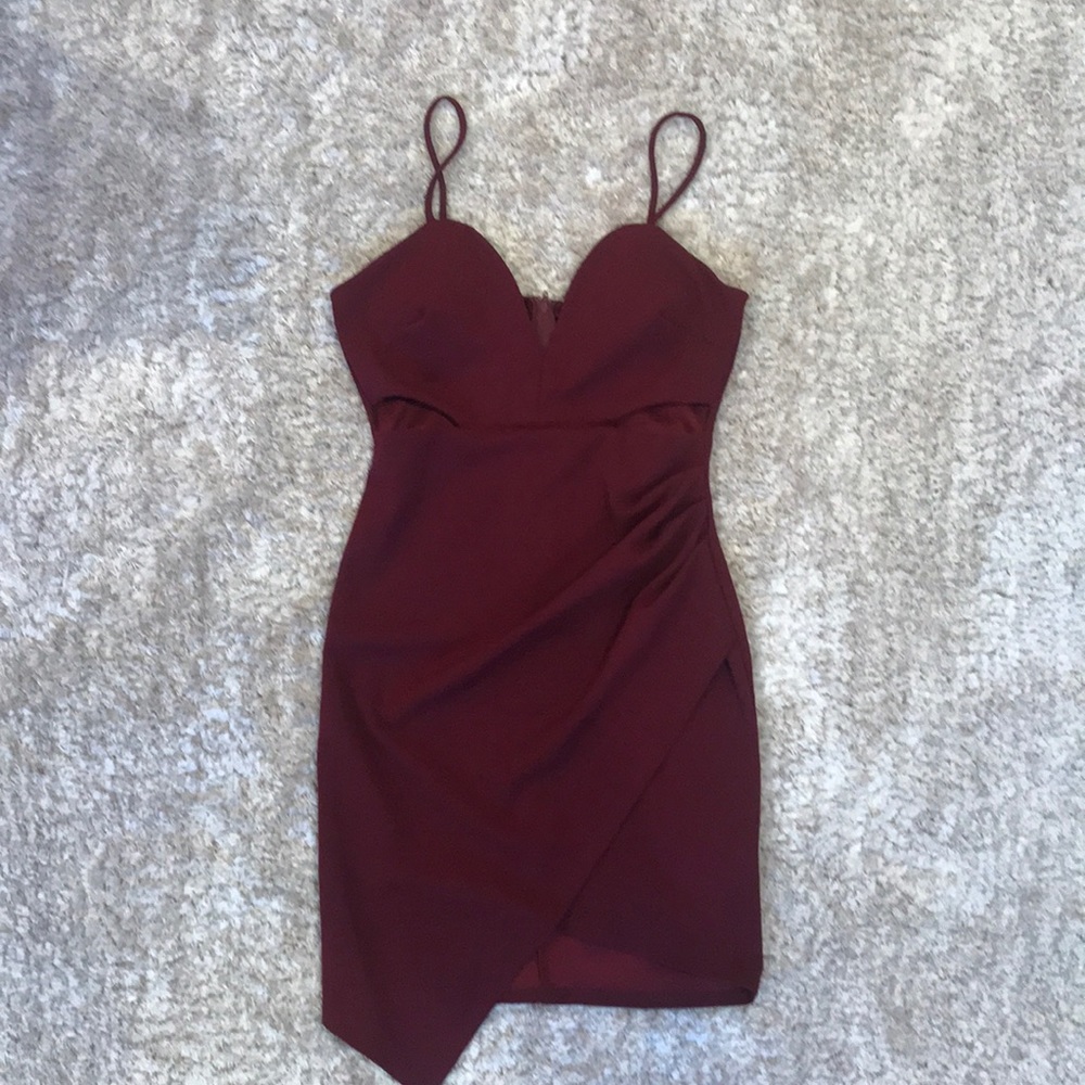 Maroon Cut Out Dress